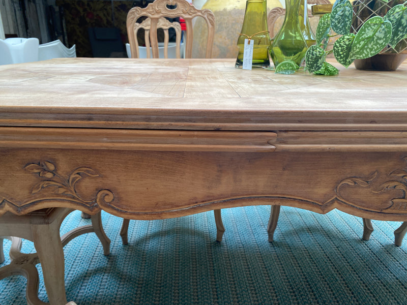 Antique French Fruitwood Dining Table and Chairs