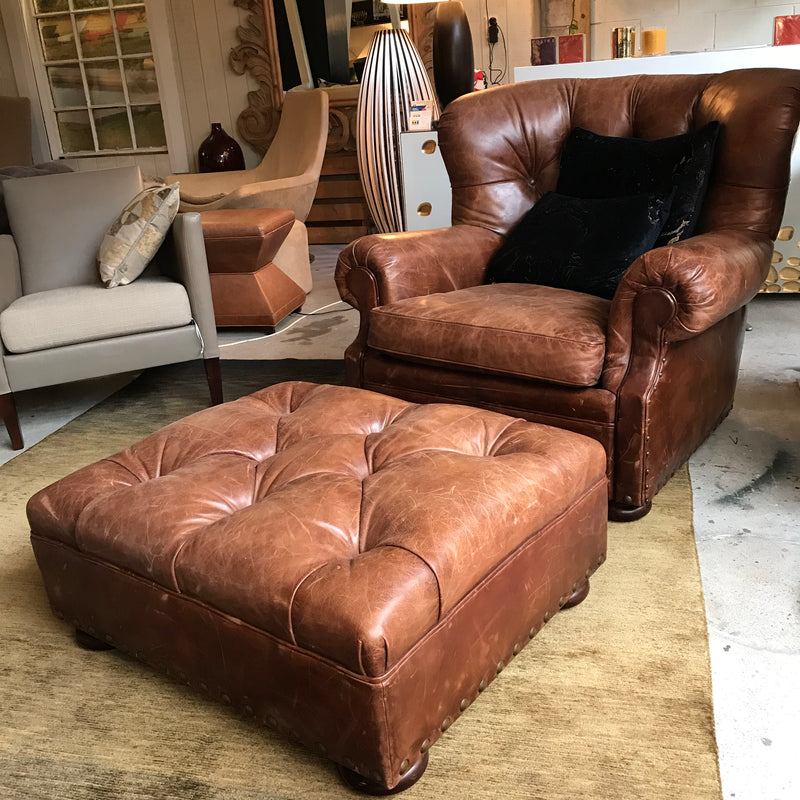 Ralph Lauren 'Writer's' Armchair and Ottoman