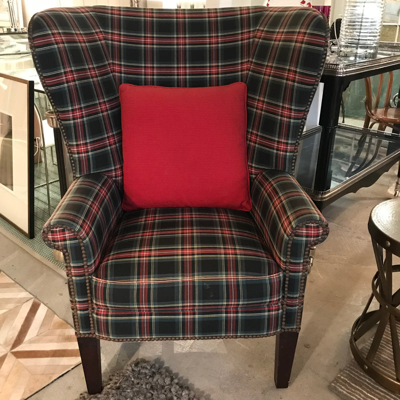 Ralph Lauren Tartan Wingback Armchair