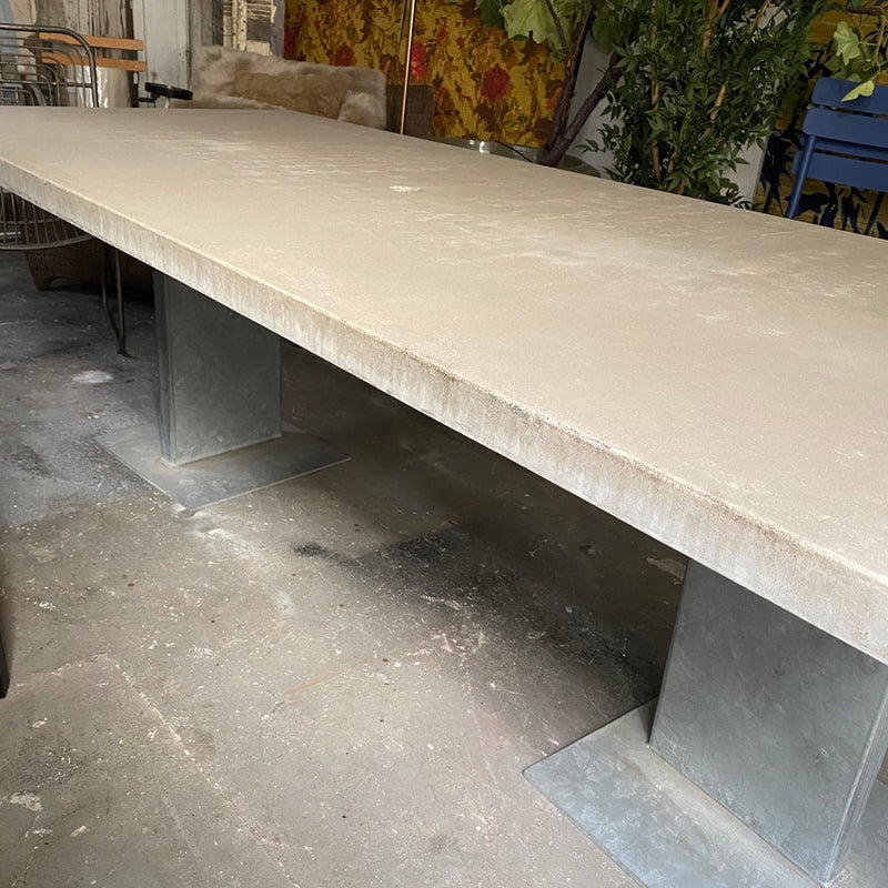 Concrete Top Tuscan-Style Dining Table