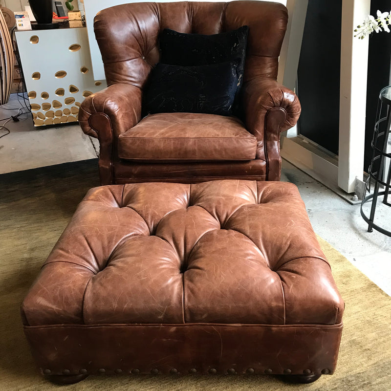 Ralph Lauren 'Writer's' Armchair and Ottoman