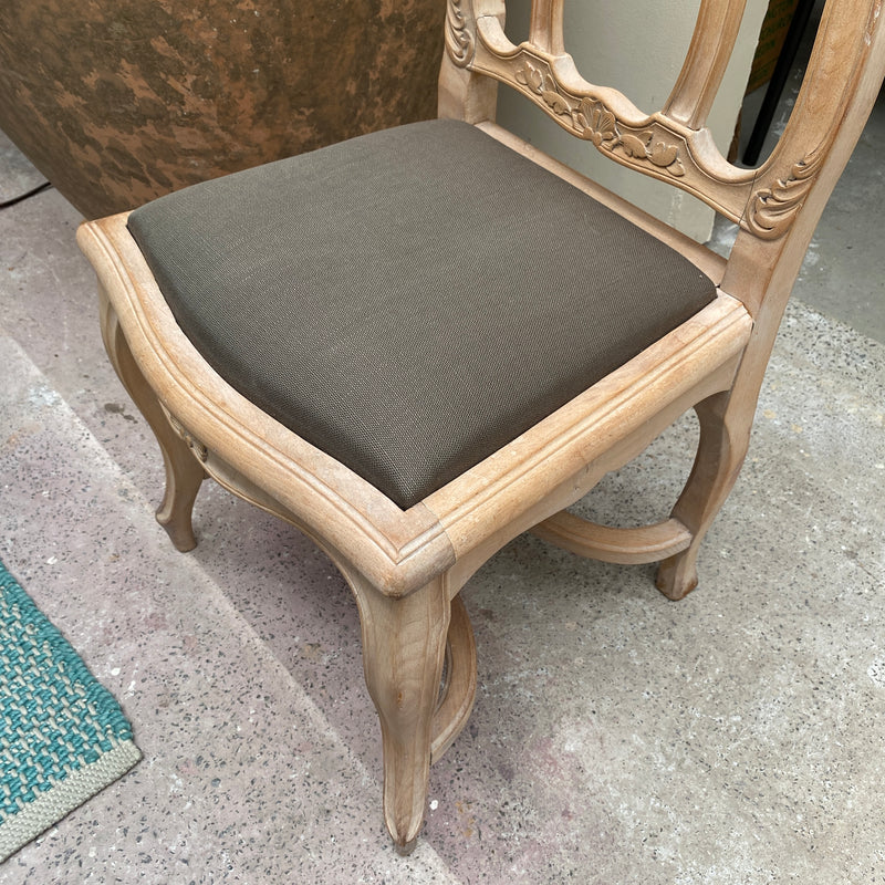 Antique French Fruitwood Dining Table and Chairs
