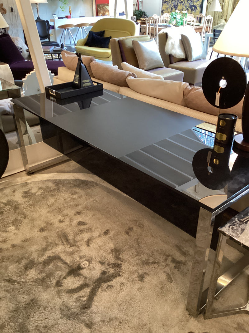 Black 2-tone Desk with Chrome Legs