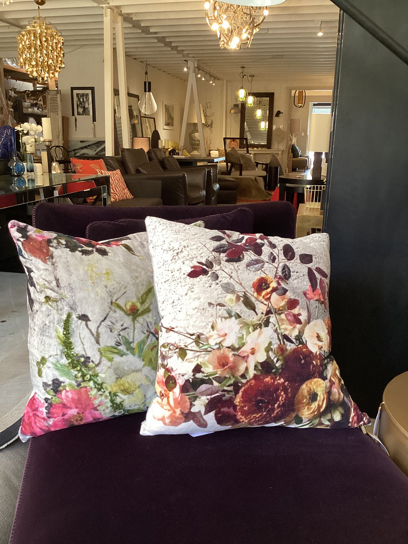 Floral Cotton Velvet Cushion