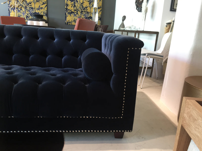 Living Edge Buttoned and Studded Velvet Sofa