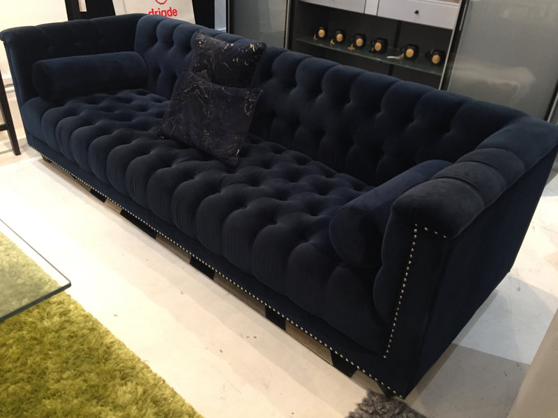 Living Edge Buttoned and Studded Velvet Sofa