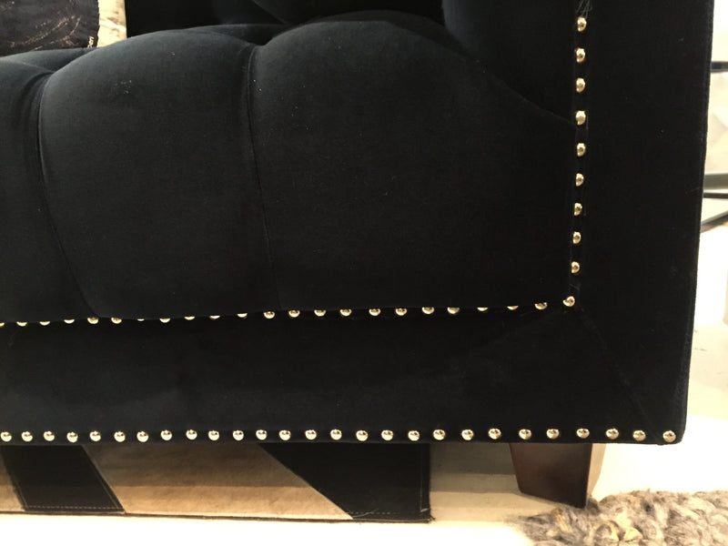 Living Edge Buttoned and Studded Velvet Sofa