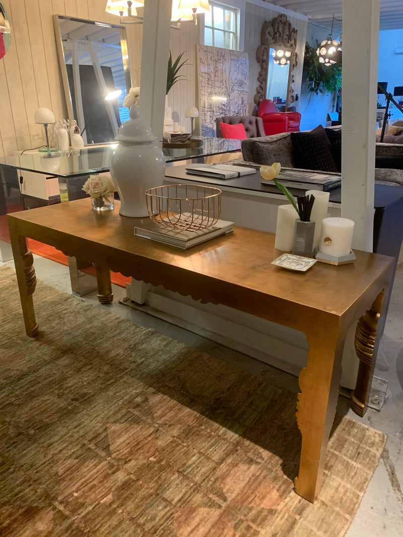 Gold Leaf 'Consola Korona' Occasional Table by La Galeria