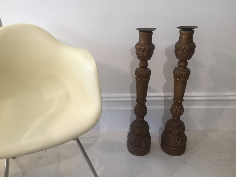 Antique Tall Candlesticks