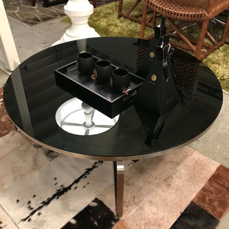 Black Glass Low Coffee Table