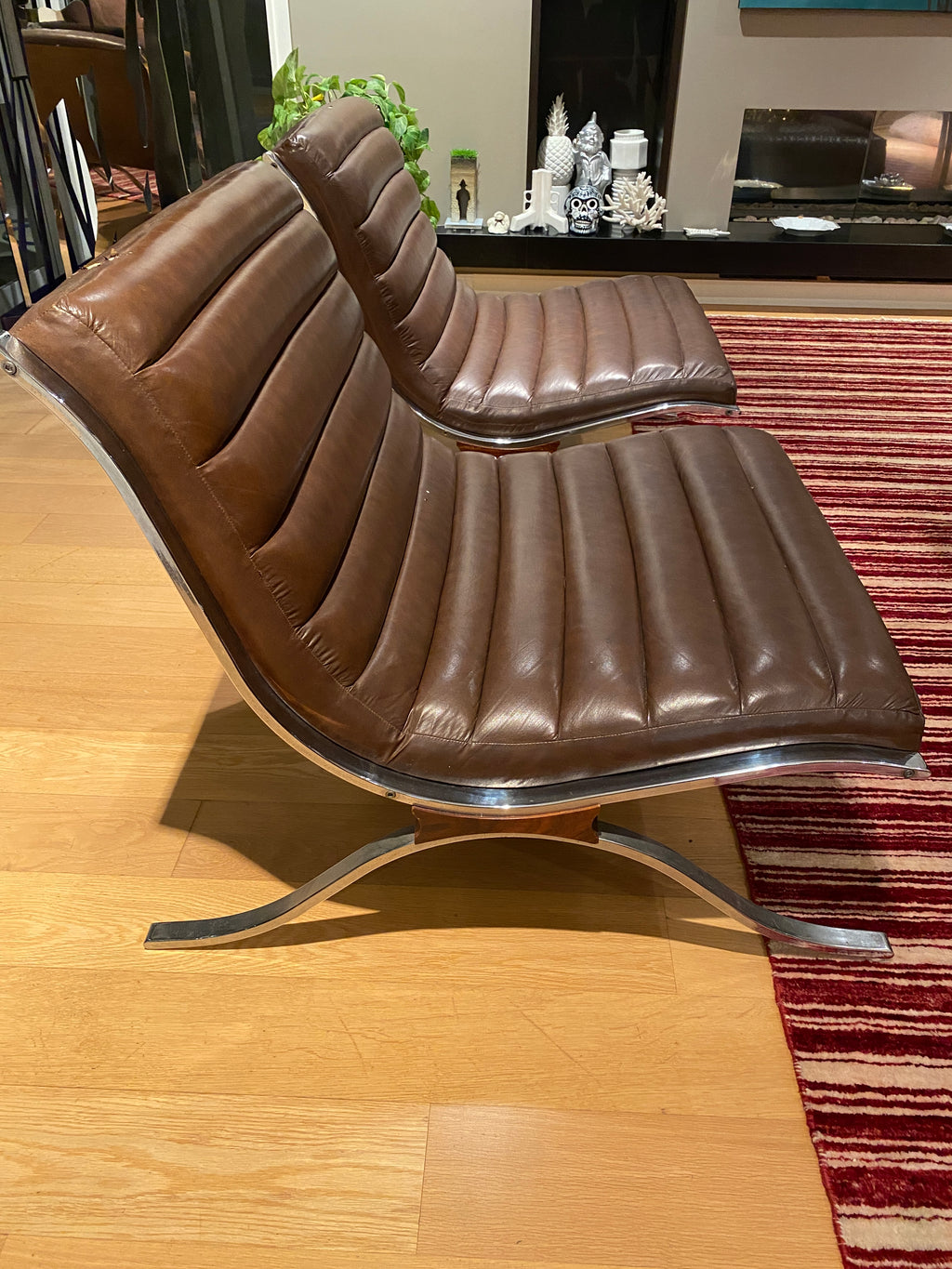 Italian Vintage Leather Lounge Seat