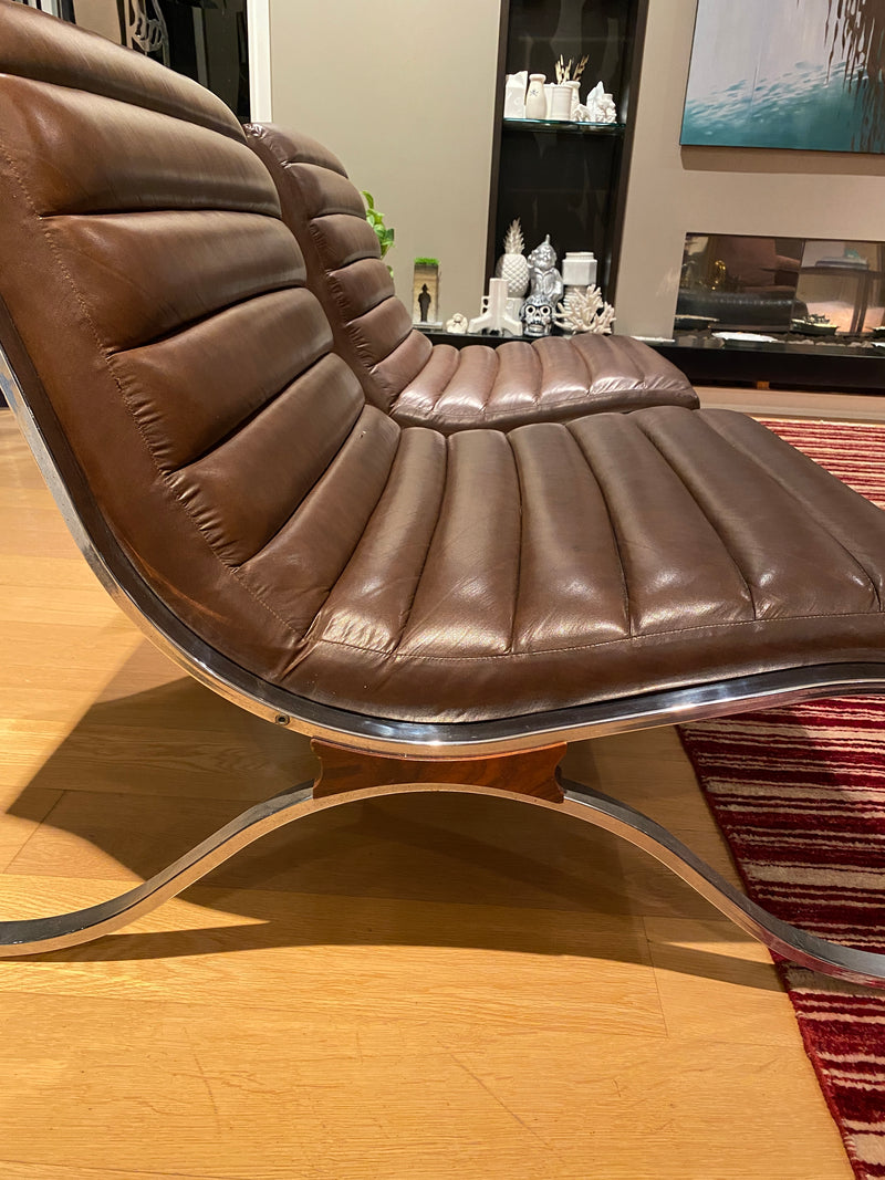 Italian Vintage Leather Lounge Seat