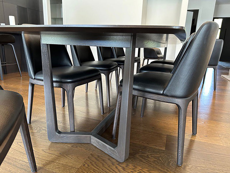 Poliform Grace Pelle Leather and Oak Dining Chairs