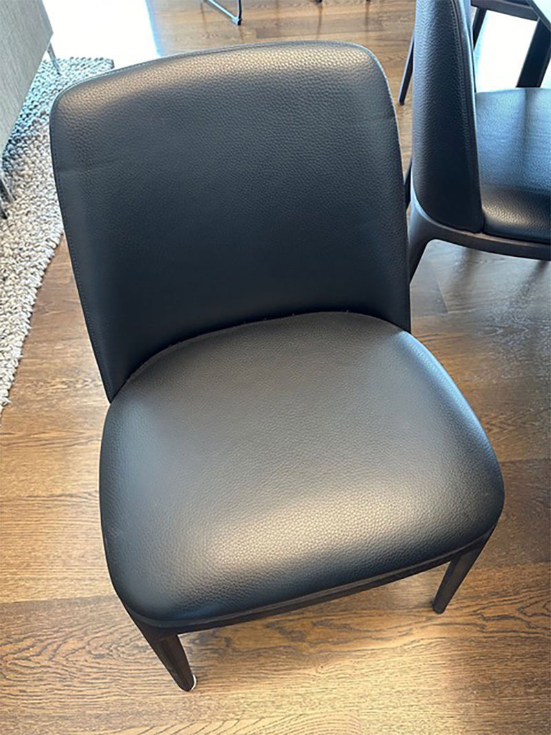 Poliform Grace Pelle Leather and Oak Dining Chairs