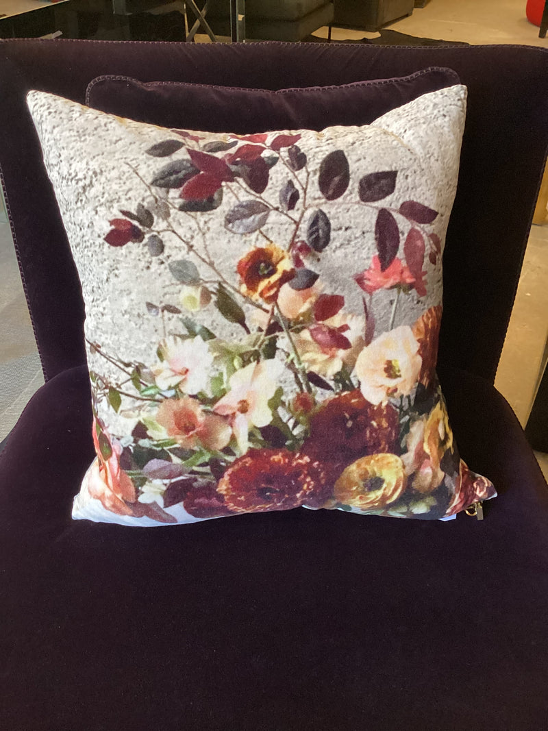 Floral Cotton Velvet Cushion