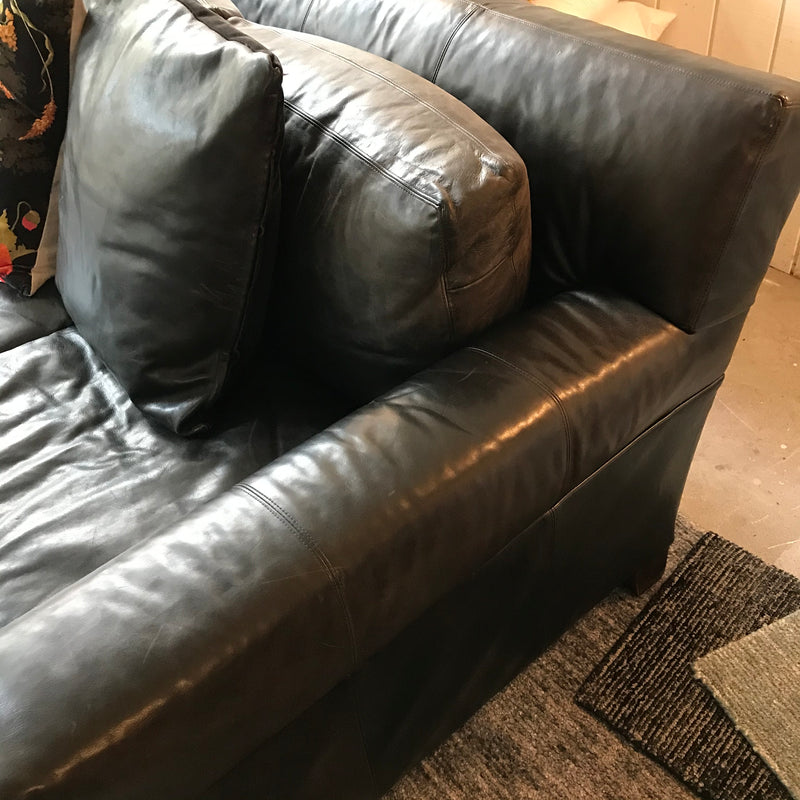 Ralph Lauren Leather Club Sofa by Henredon